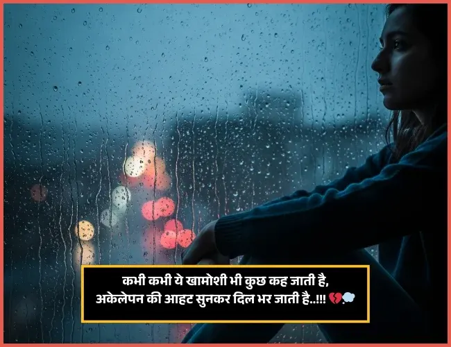 2 Line Khamoshi Akelapan Shayari in Hindi
